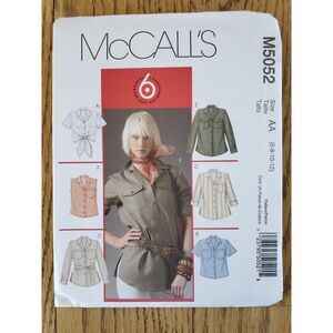 McCall's M5052 Pattern AA Womens 6-12 Collared Button Shirts Varieties New Uncut